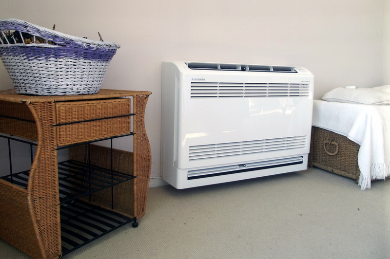 heat pump indoor unit on floor